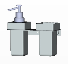 Porte verre & Distributeur de savon mural noir PLEXO 2