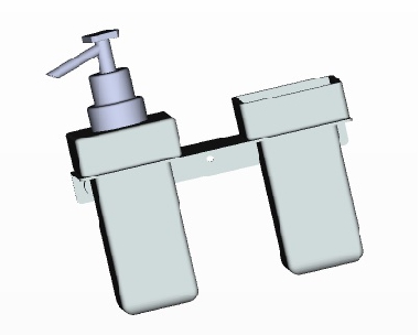 Porte verre & Distributeur de savon mural noir PLEXO-1 Porte verre & Distributeur de savon mural noir PLEXO-1