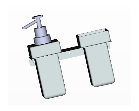Porte verre & Distributeur de savon mural noir PLEXO-1 Porte verre & Distributeur de savon mural noir PLEXO-1
