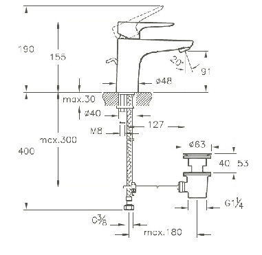X-Line mitigeur lavabo C3-3 X-Line mitigeur lavabo C3-3