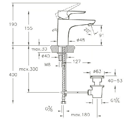 X-Line mitigeur lavabo C3-3 X-Line mitigeur lavabo C3-3