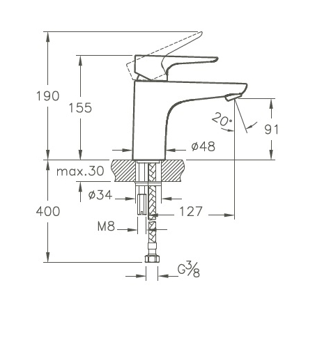 X-Line mitigeur lavabo C3-4 X-Line mitigeur lavabo C3-4