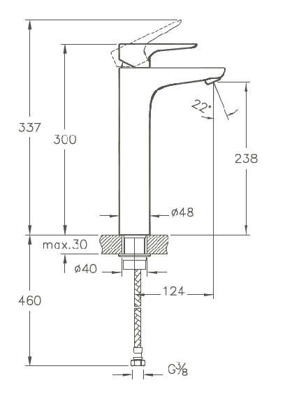 X-Line mitigeur Haut, C2 BlueStep-3 X-Line mitigeur Haut, C2 BlueStep-3