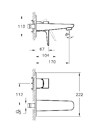 X-Line Mitigeur lavabo à encastrer-1 X-Line Mitigeur lavabo à encastrer-1