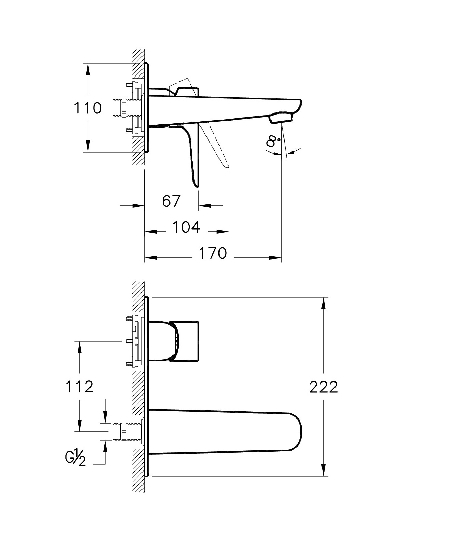 X-Line Mitigeur lavabo à encastrer-1 X-Line Mitigeur lavabo à encastrer-1