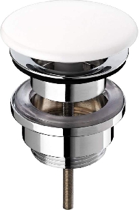 Bonde vidage CLIC CLAC, cache en porcelaine blanche 2