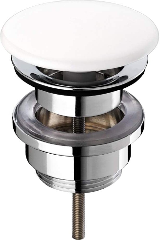 Bonde vidage CLIC CLAC, cache en porcelaine blanche-0