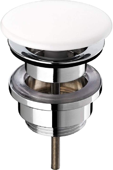 Bonde vidage CLIC CLAC, cache en porcelaine blanche-0