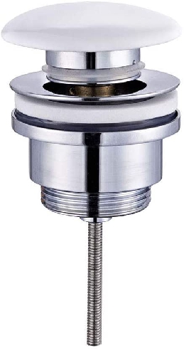 Bonde vidage CLIC CLAC, cache en porcelaine blanche-1