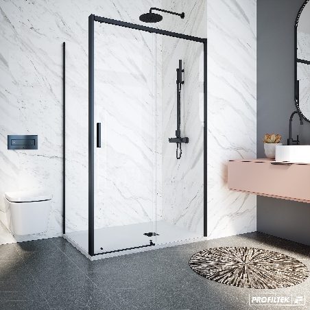 Porte de douche coulissante SA310 Noir mat-0 Porte de douche coulissante SA310 Noir mat-0