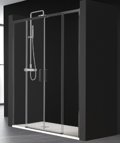 Porte de douche coulissante SA325 Noir mat 2