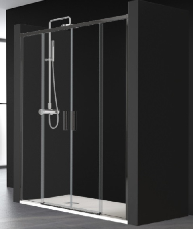 Porte de douche coulissante SA325 Noir mat-0 Porte de douche coulissante SA325 Noir mat-0