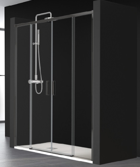 Porte de douche coulissante SA325 Noir mat-0 Porte de douche coulissante SA325 Noir mat-0