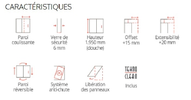Porte de douche coulissante accès d'angle SA320 Noir mat-6 Porte de douche coulissante accès d'angle SA320 Noir mat-6