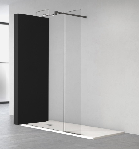 Paroi de douche fixe + volet mobile HP240 Noir Paroi de douche fixe + volet mobile HP240 Noir