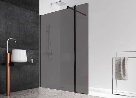 Paroi de douche fixe + volet mobile HP240 Noir-0 Paroi de douche fixe + volet mobile HP240 Noir-0