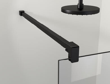 Paroi de douche fixe + volet mobile HP240 Noir-2 Paroi de douche fixe + volet mobile HP240 Noir-2