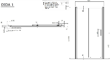 Porte de douche coulissante frontale DIDA1-6 Porte de douche coulissante frontale DIDA1-6