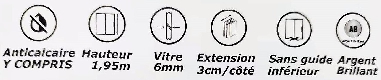 Porte de douche coulissante quart de cercle DIDA3-6 Porte de douche coulissante quart de cercle DIDA3-6