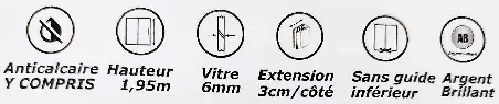 Porte de douche coulissante quart de cercle DIDA3-6 Porte de douche coulissante quart de cercle DIDA3-6