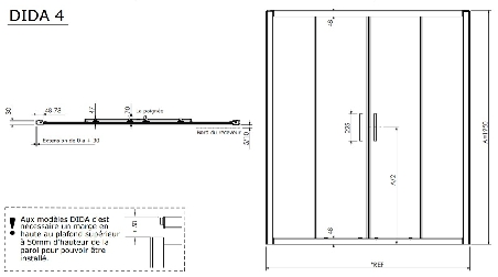 Porte de douche coulissante frontale DIDA4-5 Porte de douche coulissante frontale DIDA4-5