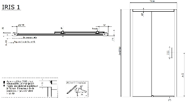 Porte de douche coulissante frontale IRIS1-5