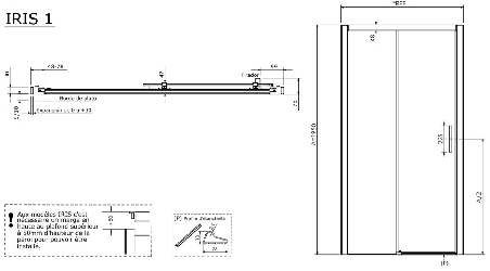 Porte de douche coulissante frontale IRIS1-5