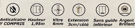 Porte de douche coulissante frontale IRIS1-6