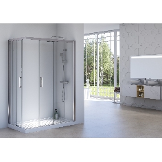 Porte de douche coulissante accès d'angle IRIS2