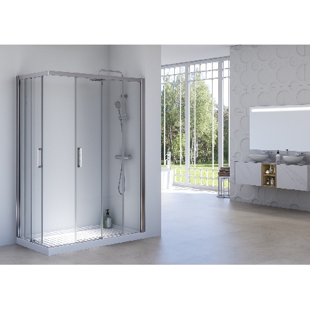 Porte de douche coulissante accès d'angle IRIS2 Porte de douche coulissante accès d'angle IRIS2
