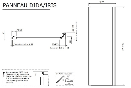 Paroi fixe latérale pour union DIDA/IRIS-6 Paroi fixe latérale pour union DIDA/IRIS-6