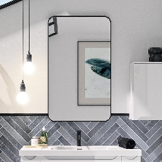 Miroir cadre arrondi noir